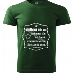 Tricou verde sticla, Caci Domnul este bun... S
